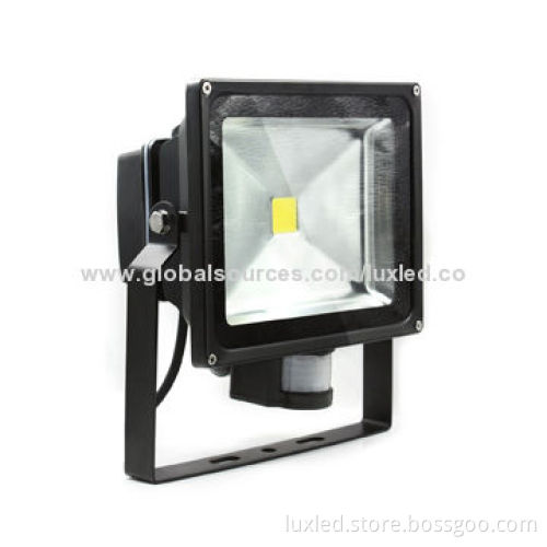 PIR LED Floodlight, PIR Sensor, COB Bridgelux Chip, High-lumen with 3-5 Years Warranty